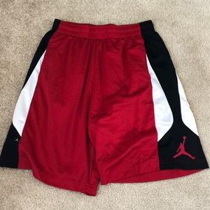 Jordan red and black shorts